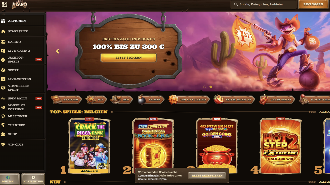Lizaro Casino website